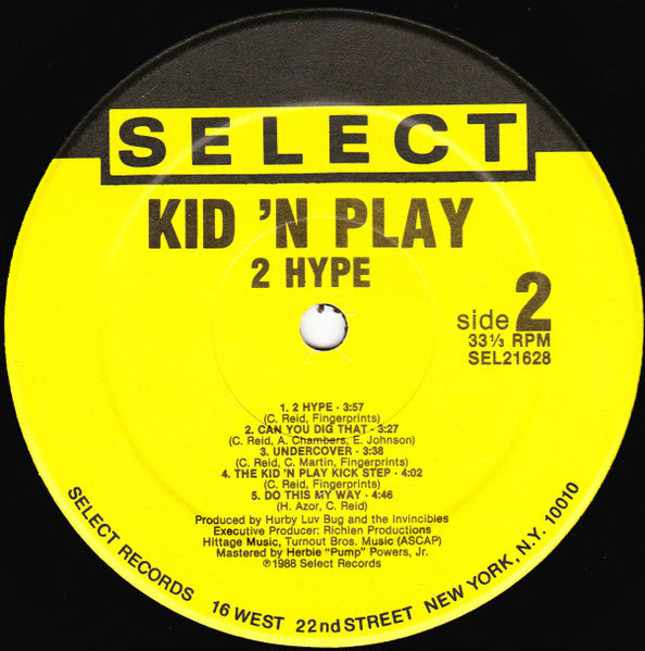 Kid 'N' Play : 2 Hype (LP, Album, Yel)