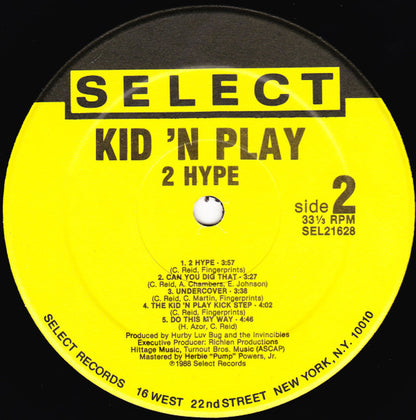 Kid 'N' Play : 2 Hype (LP, Album, Yel)