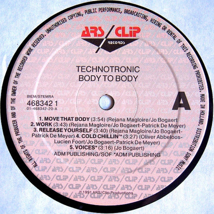 Technotronic : Body To Body (LP, Album)