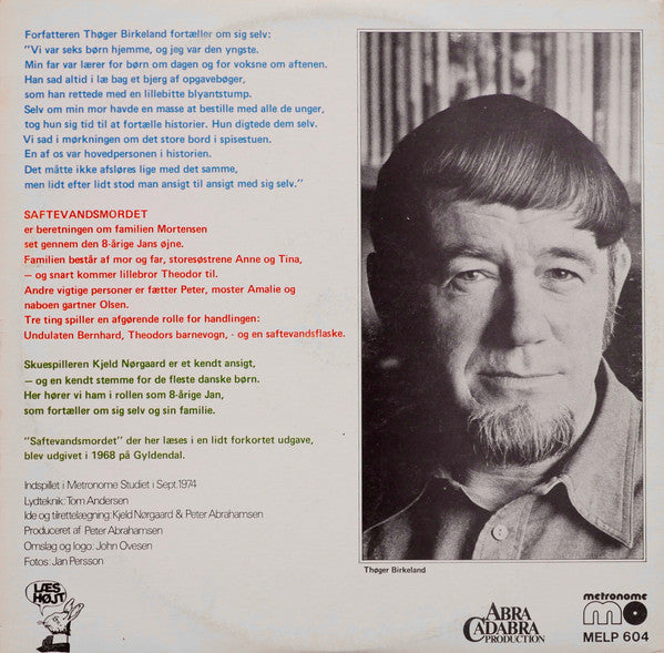 Thøger Birkeland, Kjeld Nørgaard : (Kjeld Nørgaard Læser) Saftevandsmordet (Af Thøger Birkeland) (2xLP, Album, Mono)