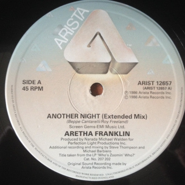 Aretha Franklin : Another Night (Extended Mix) (12", Single)