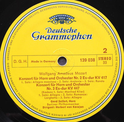 Wolfgang Amadeus Mozart, Berliner Philharmoniker, Gerd Seifert, Herbert Von Karajan : Mozart: The Four Horn Concertos (LP)