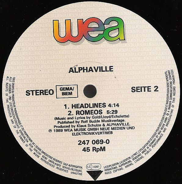 Alphaville : Romeos (12", Maxi)