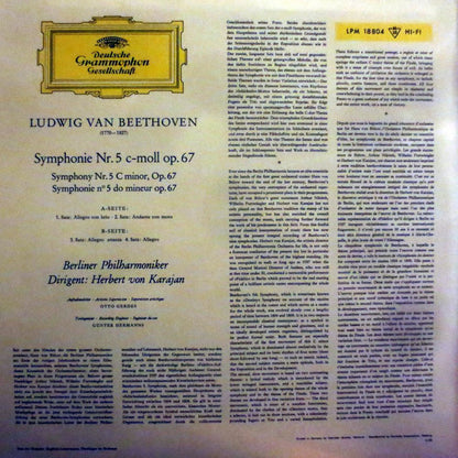 Ludwig van Beethoven, Berliner Philharmoniker • Herbert von Karajan : Symphonie Nr.5 (LP, Mono, RP)
