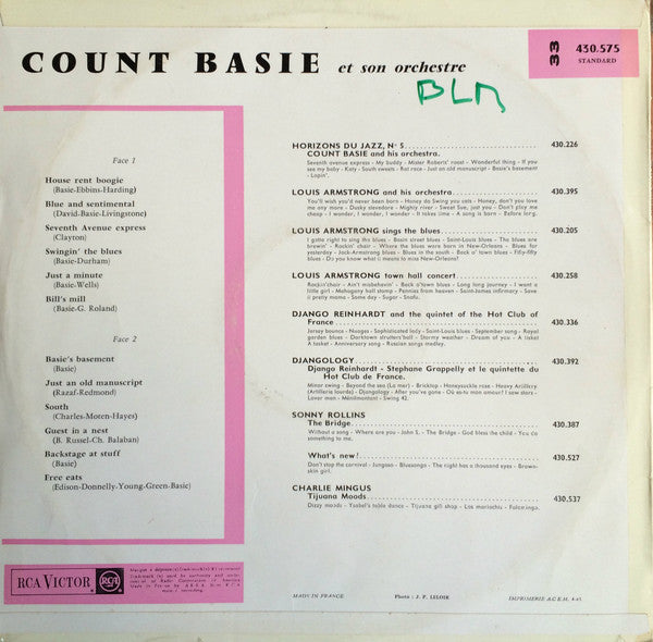 Count Basie Orchestra : Count Basie Et Son Orchestre (LP, Comp, Mono)