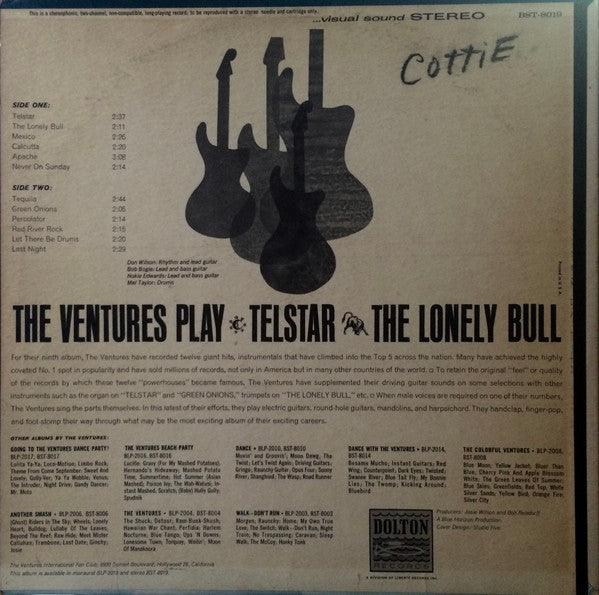 The Ventures : Play Telstar - The Lonely Bull And Others (LP, Album, RE)