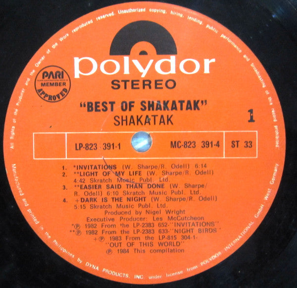 Shakatak : Best Of Shakatak (LP, Comp)