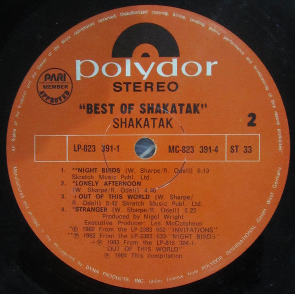 Shakatak : Best Of Shakatak (LP, Comp)