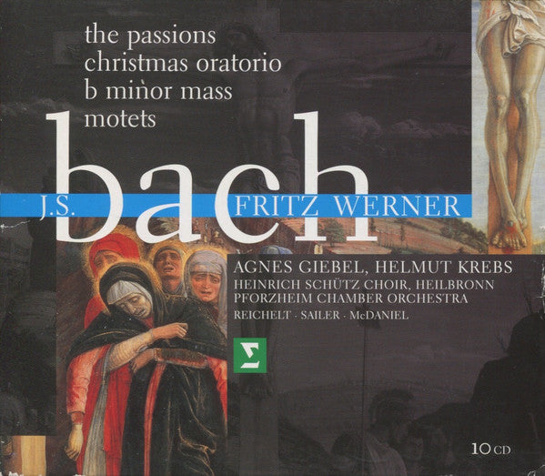 Johann Sebastian Bach, Fritz Werner, Agnes Giebel, Helmut Krebs, Heinrich-Schütz-Chor Heilbronn, Südwestdeutsches Kammerorchester, Ingeborg Reichelt • Friederike Sailer • Barry McDaniel : The Passions / Christmas Oratorio / B Minor Mass / Motets (10xCD, RM + Box, Comp)