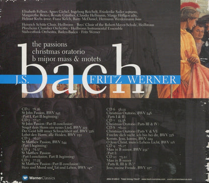 Johann Sebastian Bach, Fritz Werner, Agnes Giebel, Helmut Krebs, Heinrich-Schütz-Chor Heilbronn, Südwestdeutsches Kammerorchester, Ingeborg Reichelt • Friederike Sailer • Barry McDaniel : The Passions / Christmas Oratorio / B Minor Mass / Motets (10xCD, RM + Box, Comp)