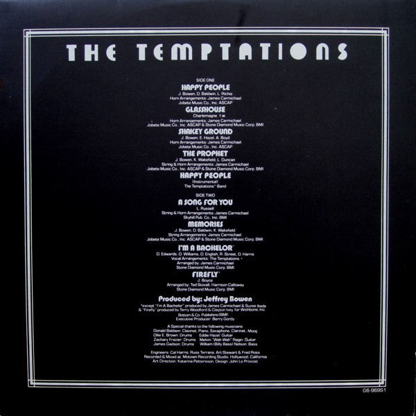 The Temptations : A Song For You (LP, Album, Fli)