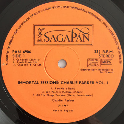 Charlie Parker : Volume 1 The Massey Hall Concert (LP, Album, RE)