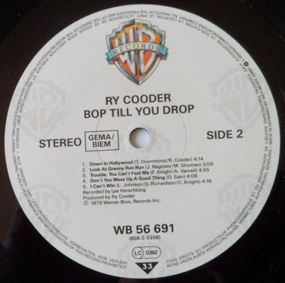 Ry Cooder : Bop Till You Drop (LP, Album, RE)