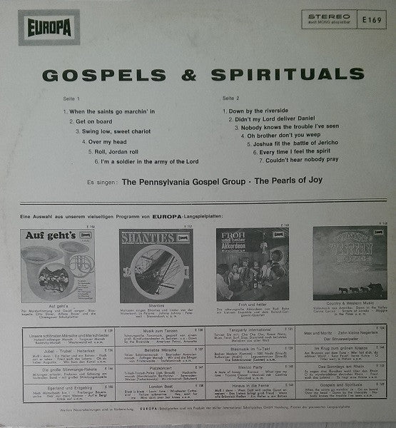 The Pennsylvania Gospel Group - The Pearls Of Joy : Gospels & Spirituals (LP)