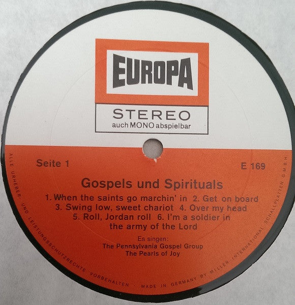 The Pennsylvania Gospel Group - The Pearls Of Joy : Gospels & Spirituals (LP)