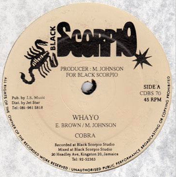 Mad Cobra / Anthony B : Whayo / Nobody's Child (12")