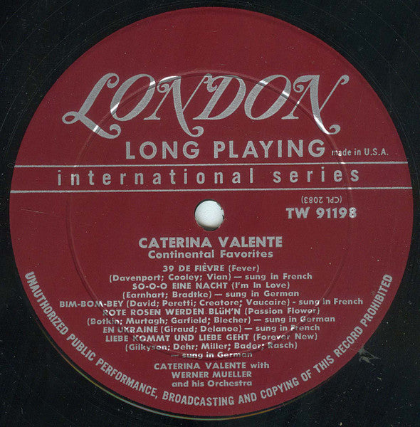 Caterina Valente With Werner Müller Und Sein Orchester : Continental Favorites (LP, Album)