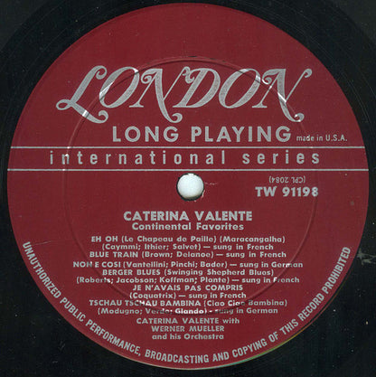 Caterina Valente With Werner Müller Und Sein Orchester : Continental Favorites (LP, Album)