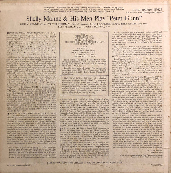 Shelly Manne & His Men : Play Peter Gunn (LP, Album, RCA)