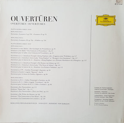 Ludwig van Beethoven / Berliner Philharmoniker · Herbert von Karajan : Sämtliche Ouvertüren · Complete Overtures (2xLP, RP, Gat)