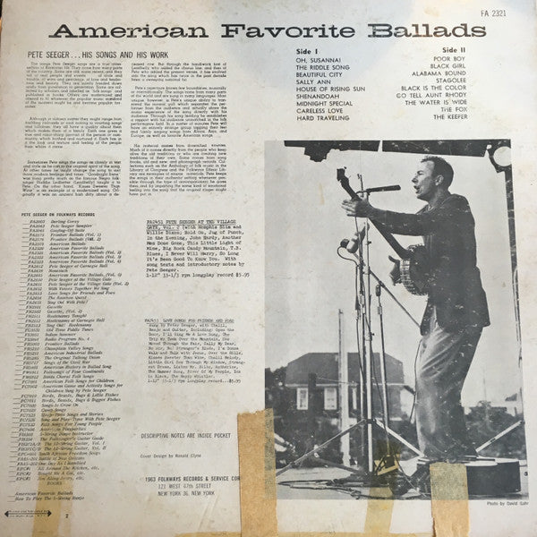 Pete Seeger : American Favorite Ballads, Volume 2 (LP, RP, Roc)