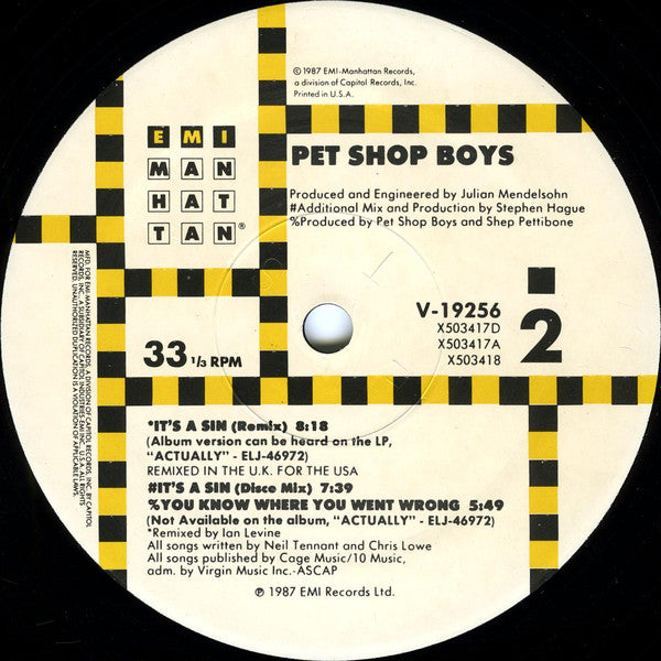 Pet Shop Boys : It’s A Sin (12", Maxi, MP)