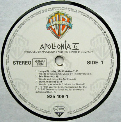 Apollonia 6 : Apollonia 6 (LP, Album)