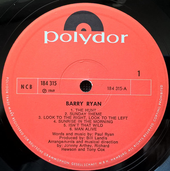 Barry Ryan : Barry Ryan (LP, Album)