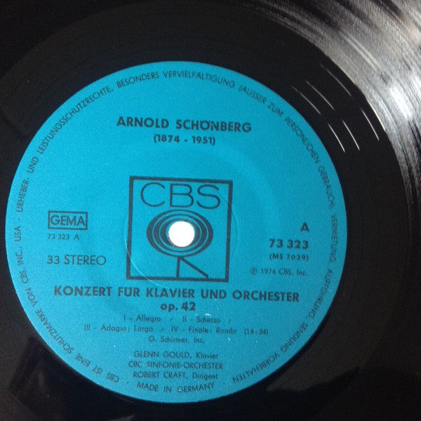 Arnold Schoenberg - Glenn Gould, Israel Baker, Robert Craft, CBC Symphony Orchestra : Konzert Für Klavier Und Orchester Op. 42 / Konzert Für Violine Und Orchester Op. 36 (LP, Comp)