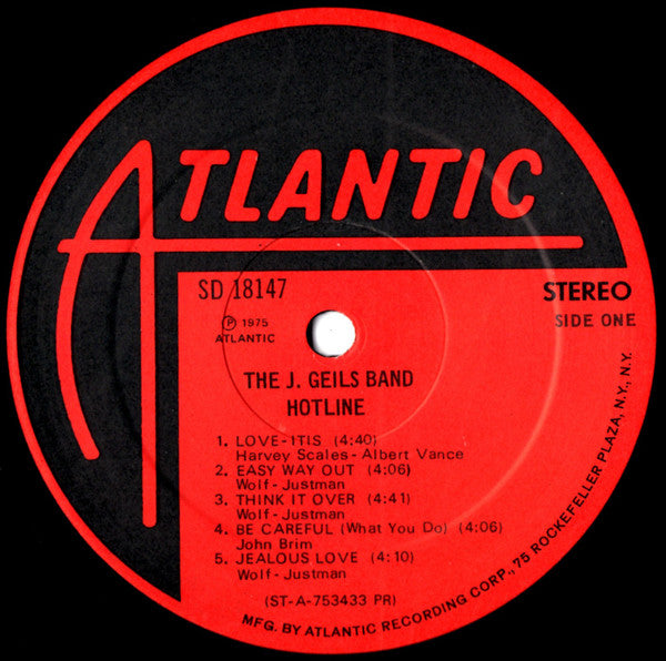 The J. Geils Band : Hotline (LP, Album, PR )