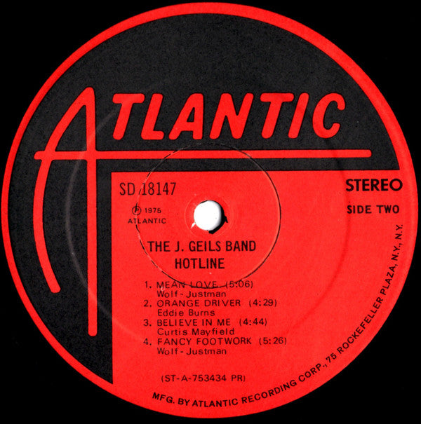 The J. Geils Band : Hotline (LP, Album, PR )