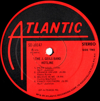 The J. Geils Band : Hotline (LP, Album, PR )