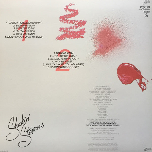 Shakin' Stevens : Lipstick Powder And Paint (LP, Album)