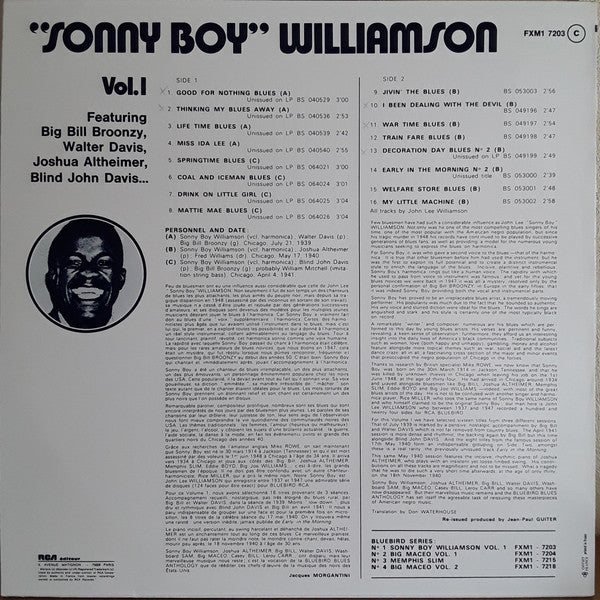 Sonny Boy Williamson : "Sonny Boy" Williamson Vol.1 (LP, Comp, Mono)