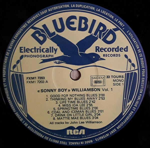 Sonny Boy Williamson : "Sonny Boy" Williamson Vol.1 (LP, Comp, Mono)