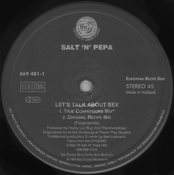 Salt 'N' Pepa : Let's Talk About Sex! (12")