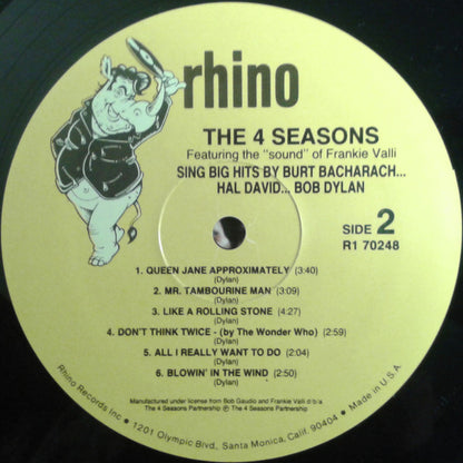 The Four Seasons : The 4 Seasons Sing Big Hits By Burt Bacharach... Hal David... Bob Dylan (LP, Album, Mono, RE, RM)