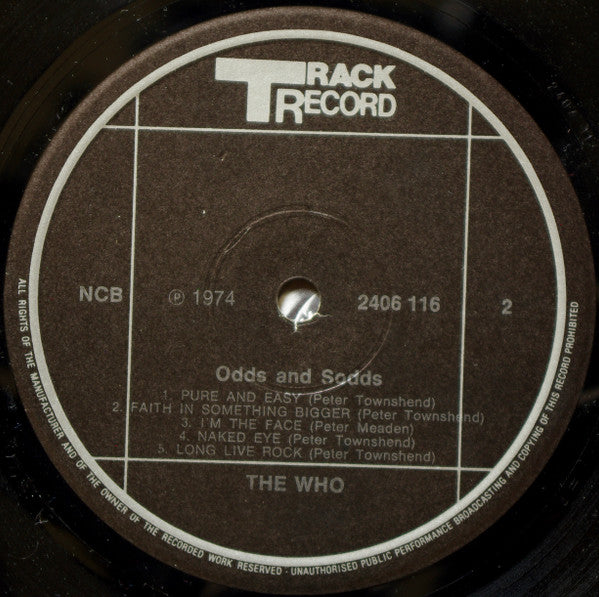 The Who : Odds & Sods (LP, Album, RE)