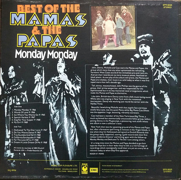 The Mamas & The Papas : Best Of The Mamas & The Papas - Monday Monday (LP, Album, Comp)