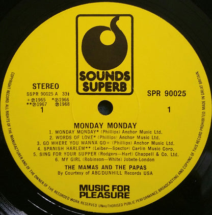 The Mamas & The Papas : Best Of The Mamas & The Papas - Monday Monday (LP, Album, Comp)