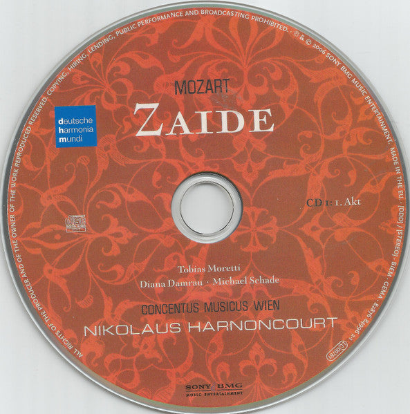 Wolfgang Amadeus Mozart, Concentus Musicus Wien, Nikolaus Harnoncourt, Tobias Moretti, Diana Damrau, Michael Schade : Zaide (KV 336b/344) (2xCD)