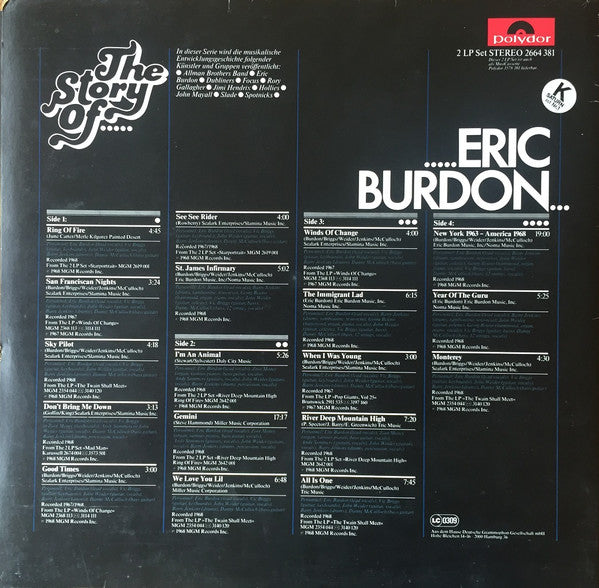 Eric Burdon : The Story Of Eric Burdon (2xLP, Comp)