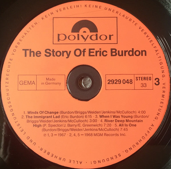 Eric Burdon : The Story Of Eric Burdon (2xLP, Comp)