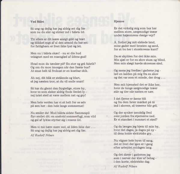 Bertolt Brecht, Lars Forssell, Harald Herdal, Rudolf Nilsen : Vi Længes Sikkert Mod Noget Andet (LP, Album)