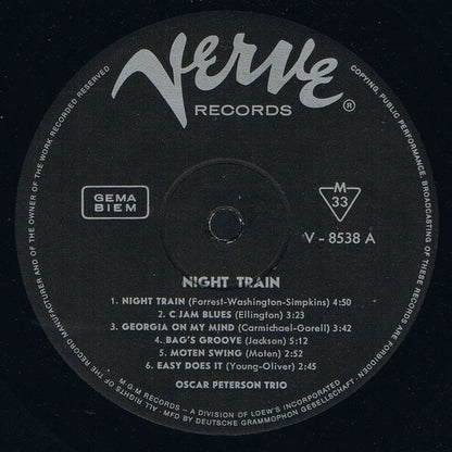The Oscar Peterson Trio : Night Train (LP, Album, Mono)