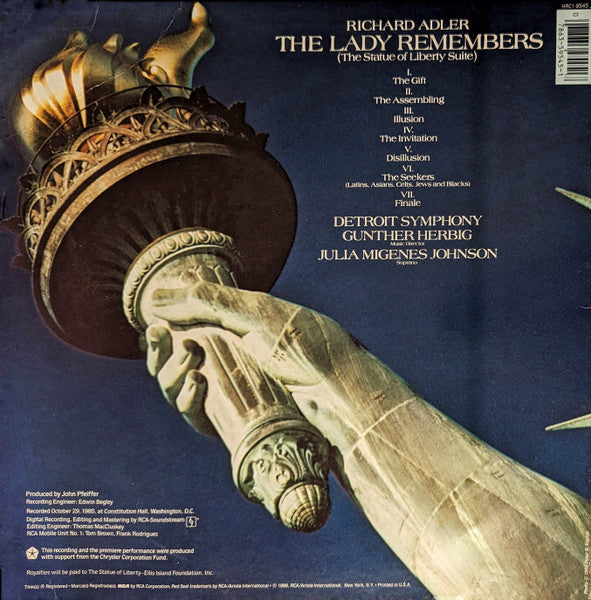 Richard Adler : The Lady Remembers (The Statue of Liberty Suite) (LP, Album)