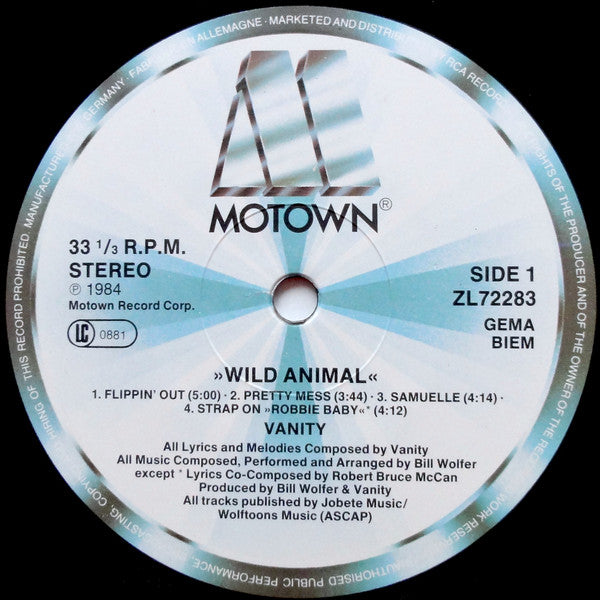 Vanity : Wild Animal (LP, Album)