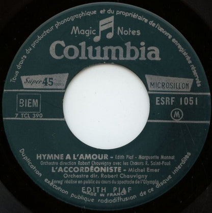 Edith Piaf : 4 - La Vie En Rose (7", EP, Mono, Dar)