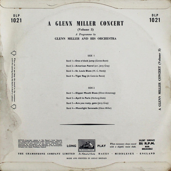 Glenn Miller : A Glenn Miller Concert (Volume 3) (10", Comp)