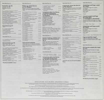 Johannes Brahms : Das Klavierwerk - The Piano Works - Les Œuvres Pour Piano (11xLP, Comp + Box)